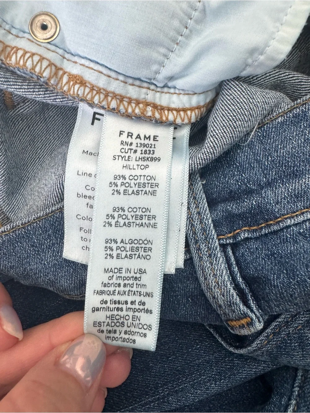 FRAME Le High Skinny Distressed Jeans | Hilltop Wash | Size 25 | Made in USA
